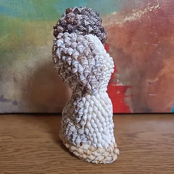 Vintage Seashell Puppy Dog Figurine Shell Folk Art Kitschy Art Beach House - Picture 4 of 9